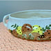 Vintage 1970's ARNELS Ceramic Mushroom Beige Casserole Dish Retro Signed