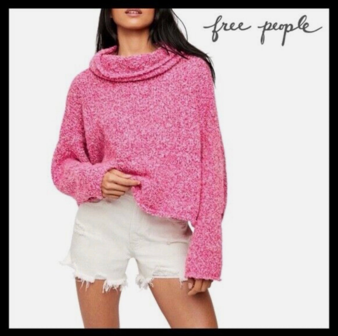 Free People | BFF Cozy Warm Pink Cowl Neck Sweater