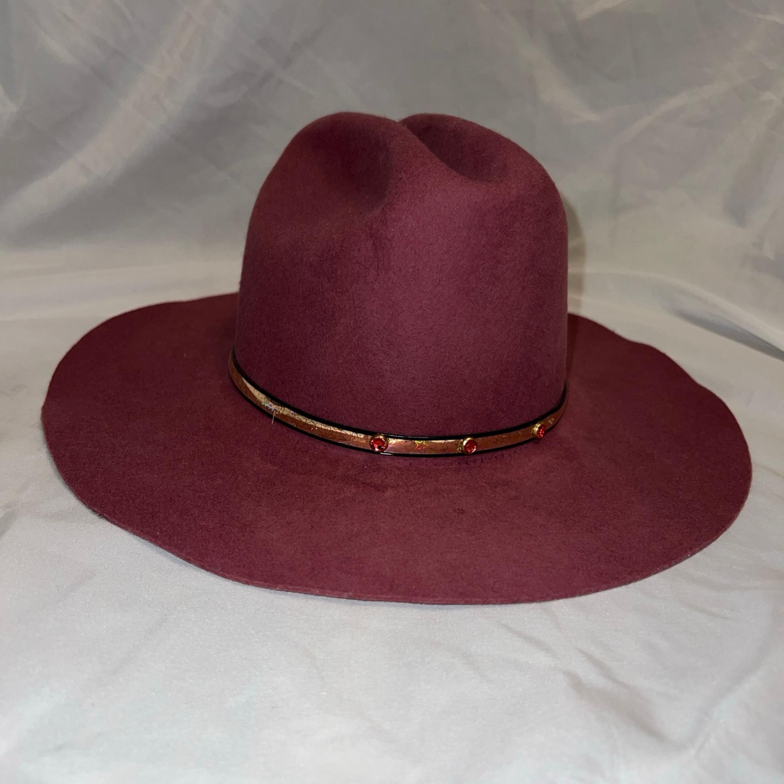 Vintage 100% Wool Rockmount Ranch Wear Denver USA Pink Cowboy Hat Size Medium