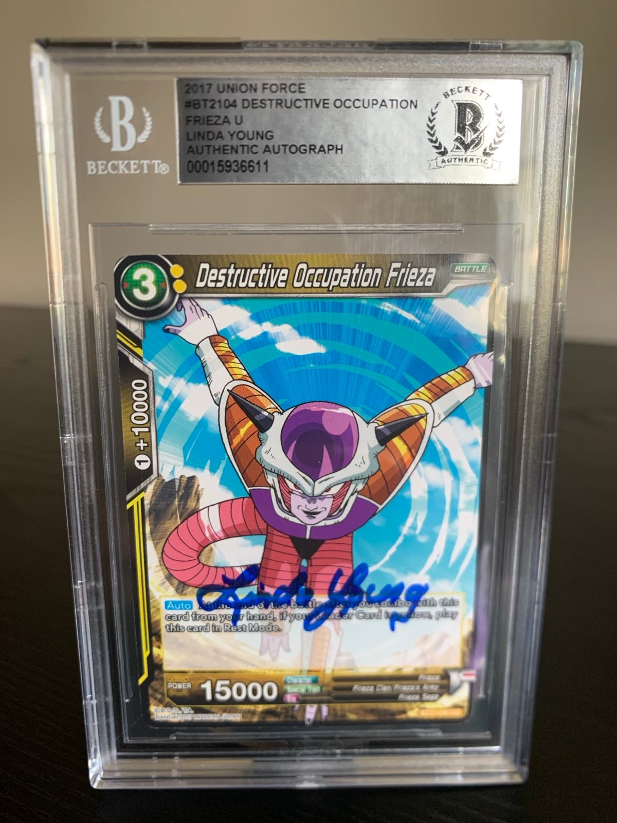 DRAGON BALL SUPER Frieza Destructive Occupation LINDA YOUNG BAS BGS Autograph U