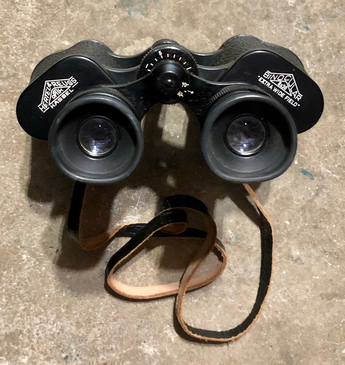Vintage Hertel & Reuss Binoculars 8x30 Extra Wide Field Made In Germany.
