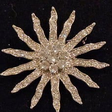 Vintage Starburst Rhinestone Brooch