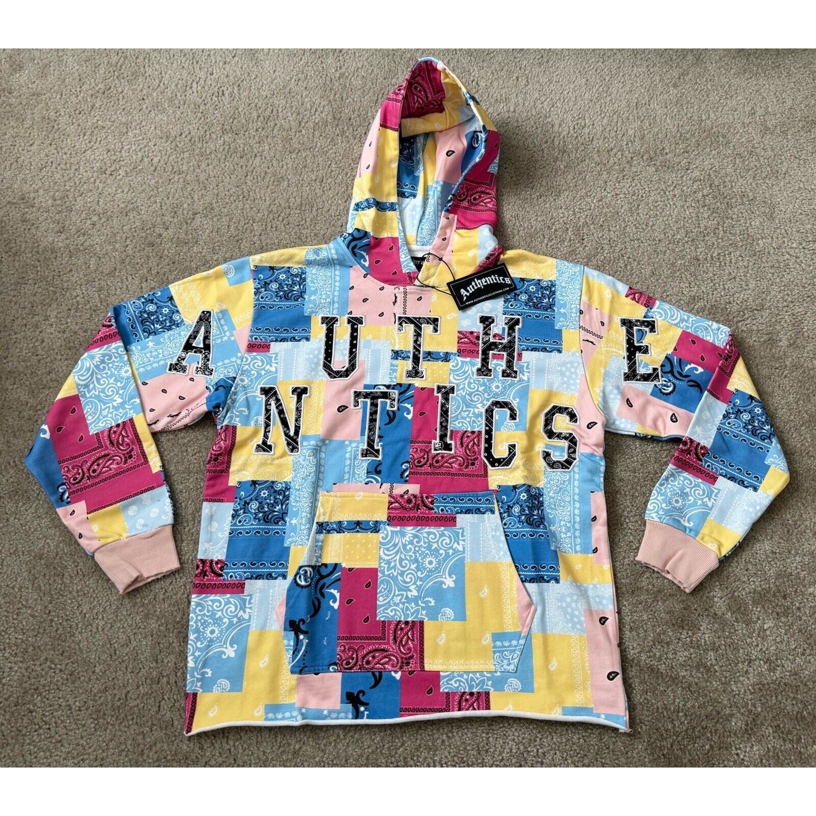 Authentics Color Block Hoodie Original Authentic Pastel Men Size Medium NWTs