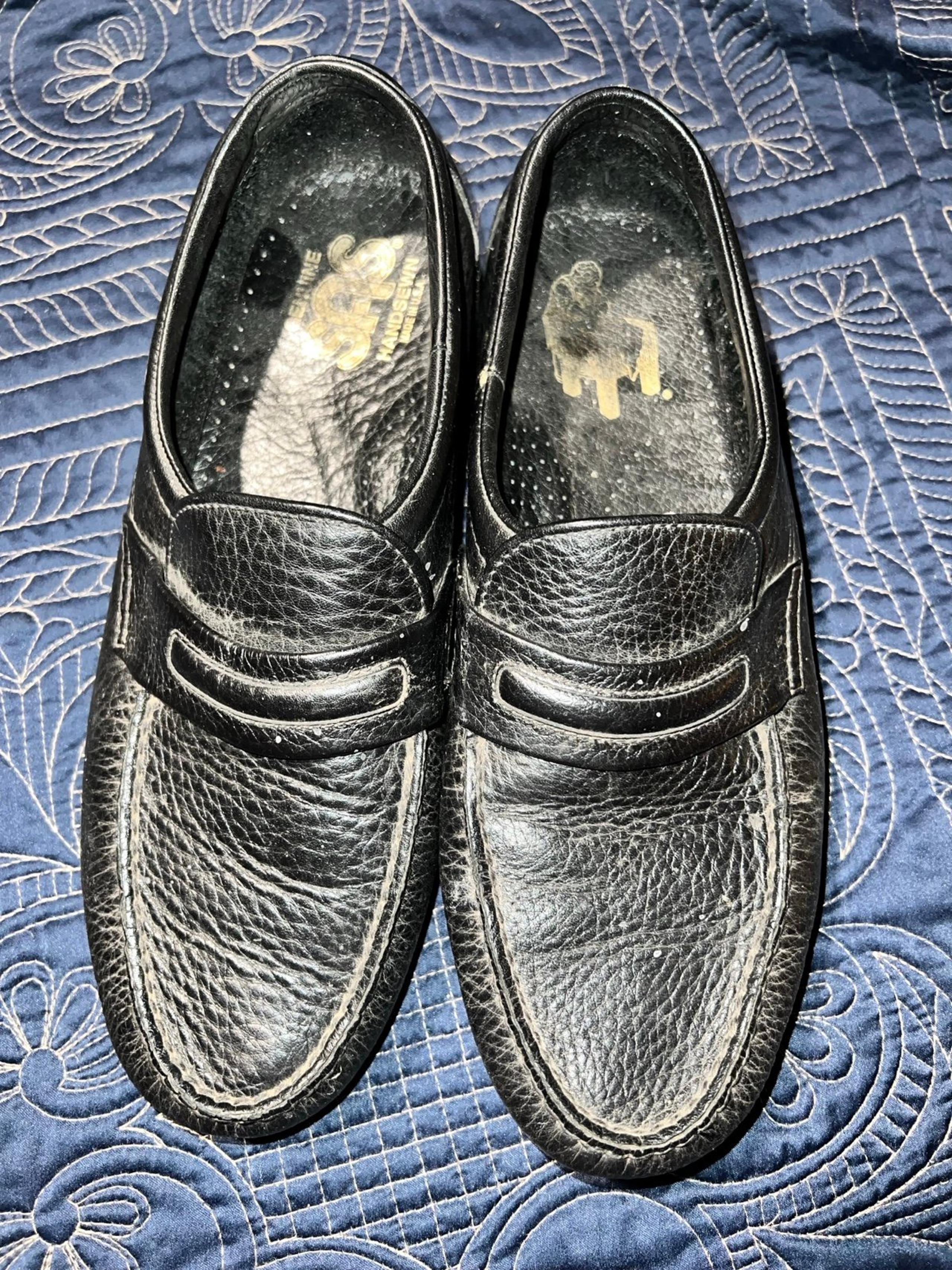 Mens SAS Black Leather Loafers