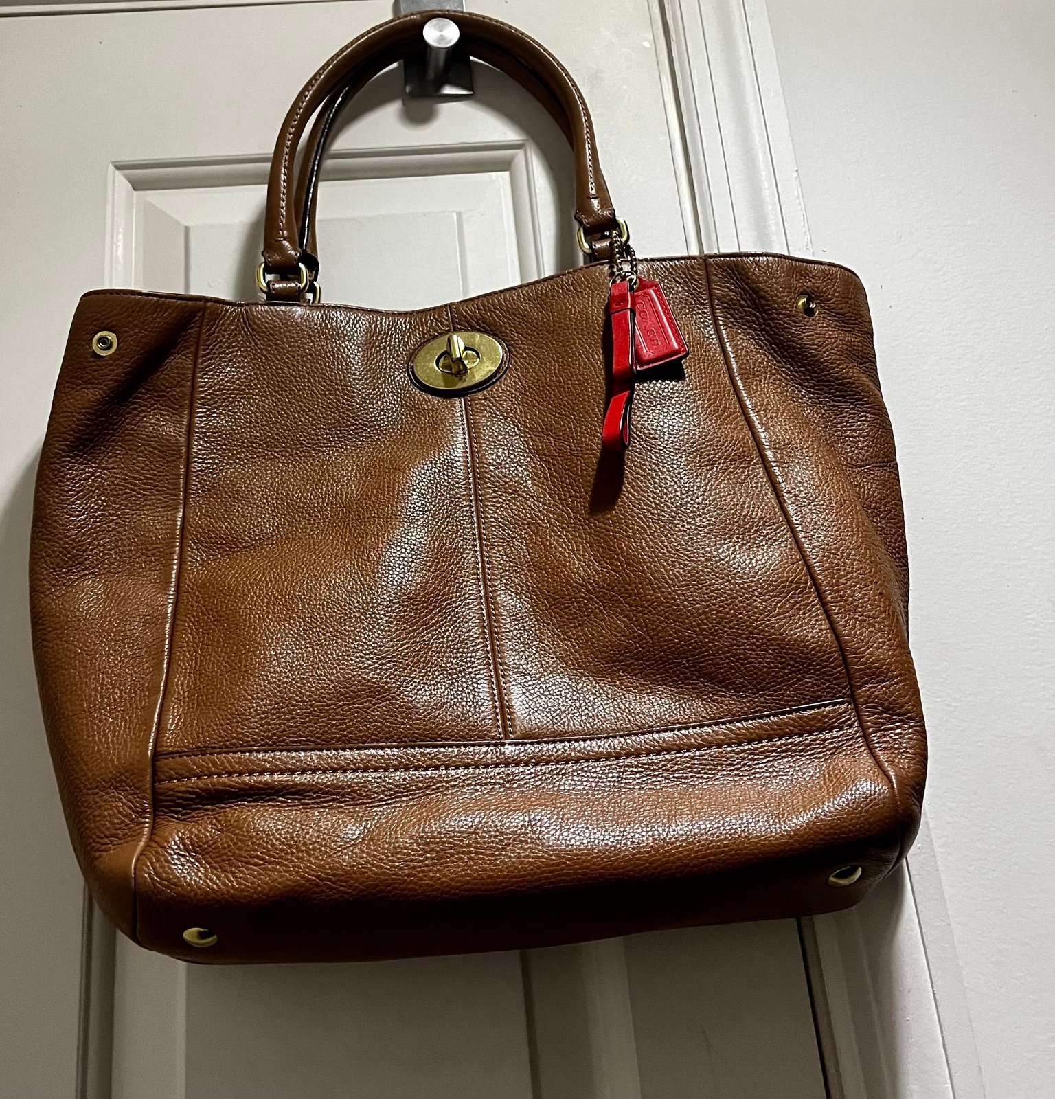 Coach Park Satchel E1393-F23281 pebble grain Leather