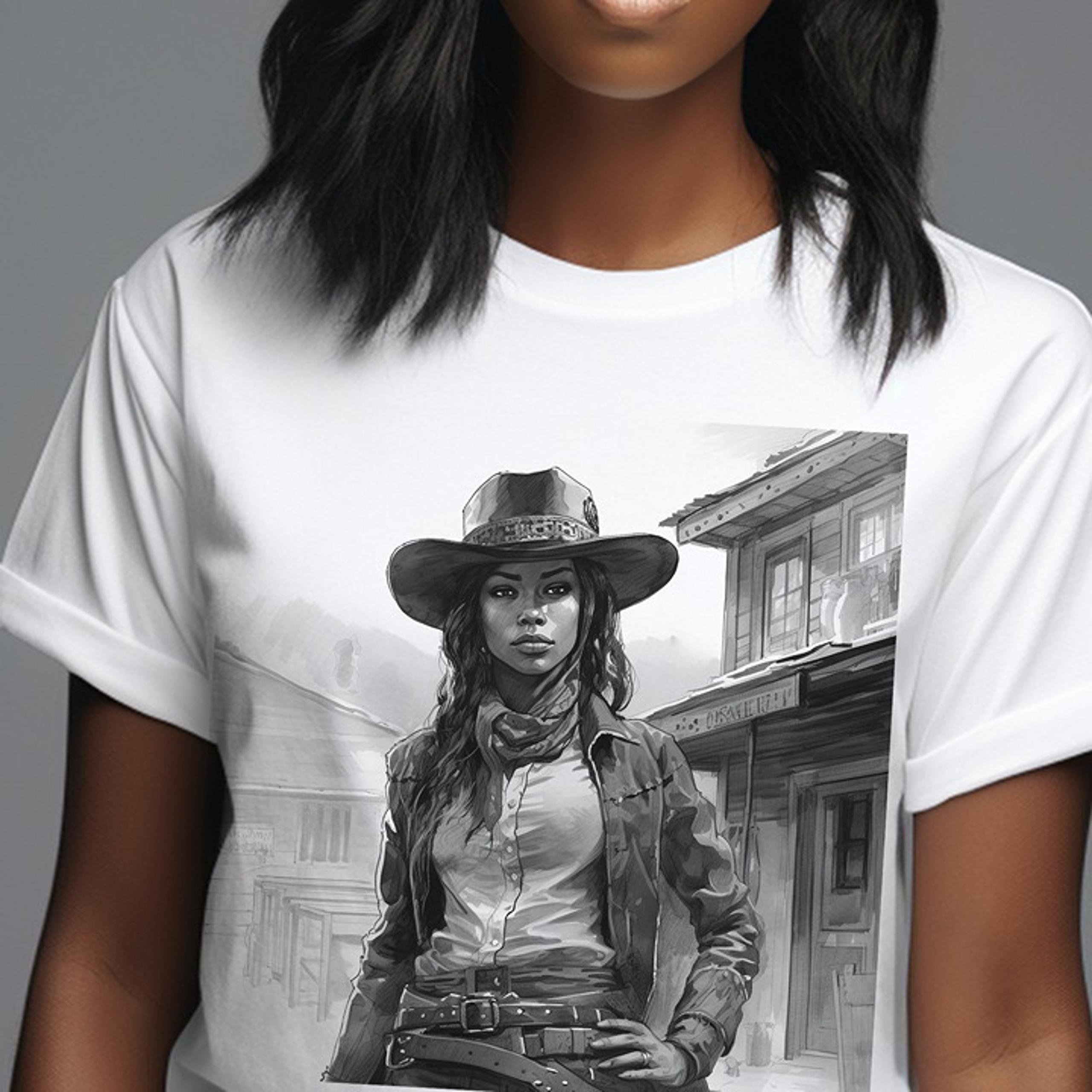 Black Cowgirl Shirt - Wild West Woman - Western - Rodeo Queen - African American