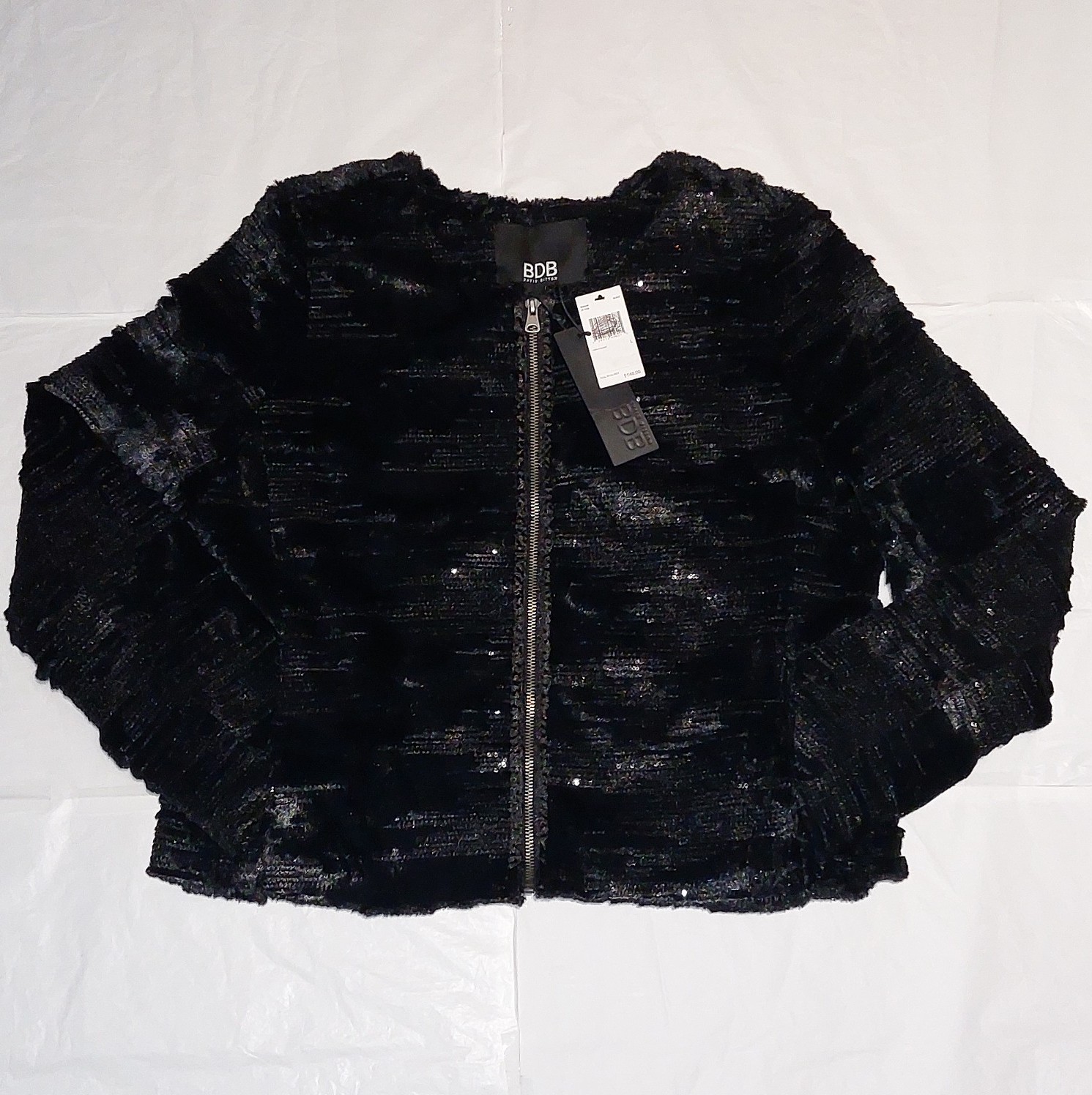 148 Buffalo David Bitton Womens Large Black Sequins Jacket