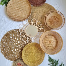 Boho wicker Basket Wall #A
