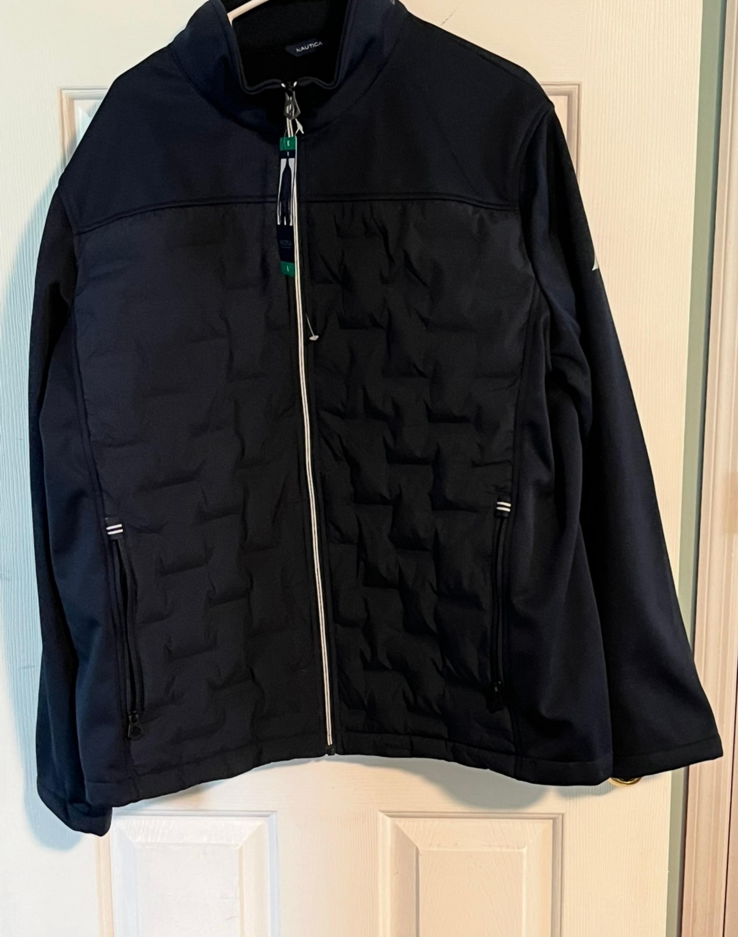 Nautica Jacket Mens XL Full Zip Fleece Black With Pockets New With Tags