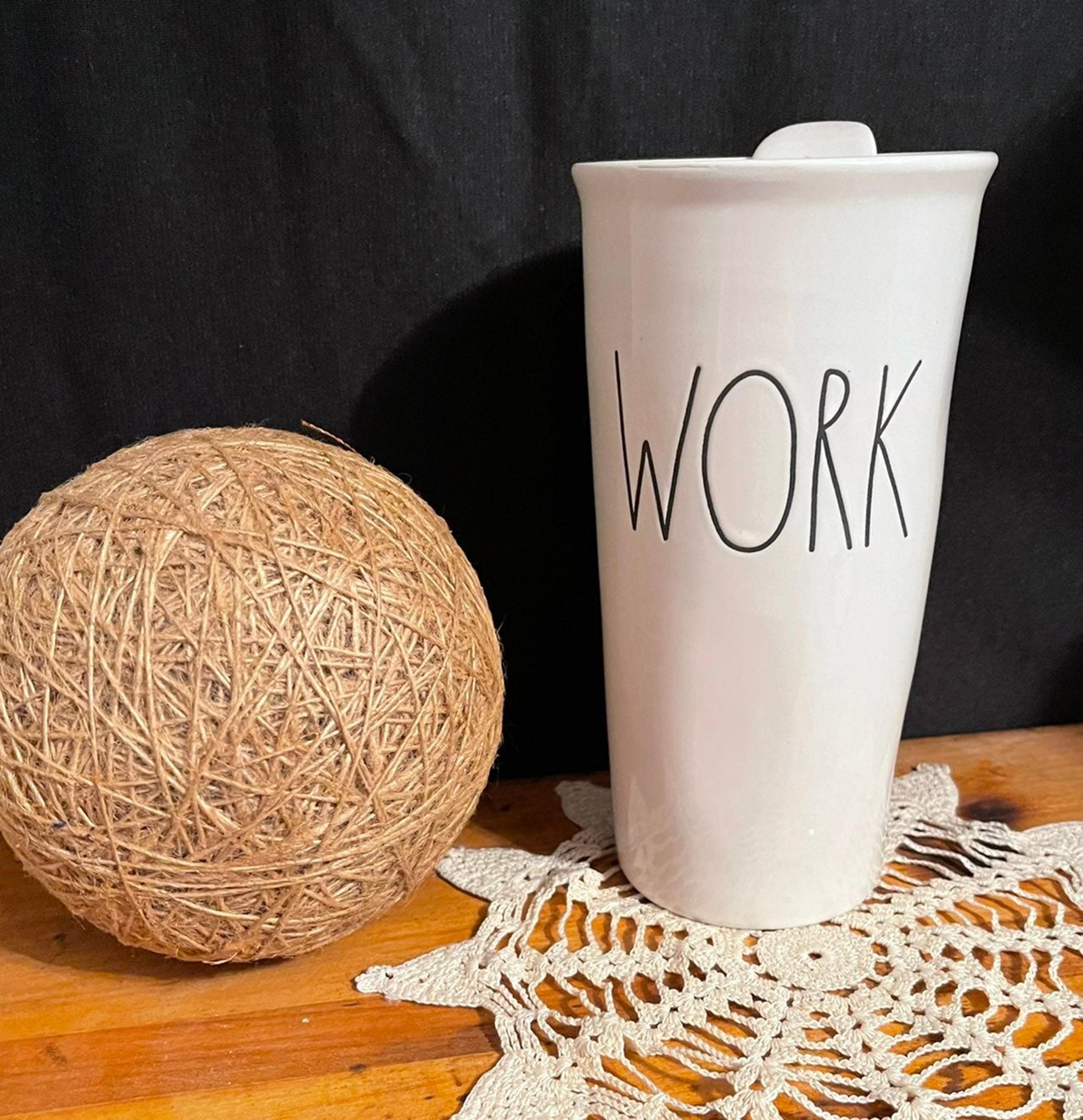 rae dunn work travel mug