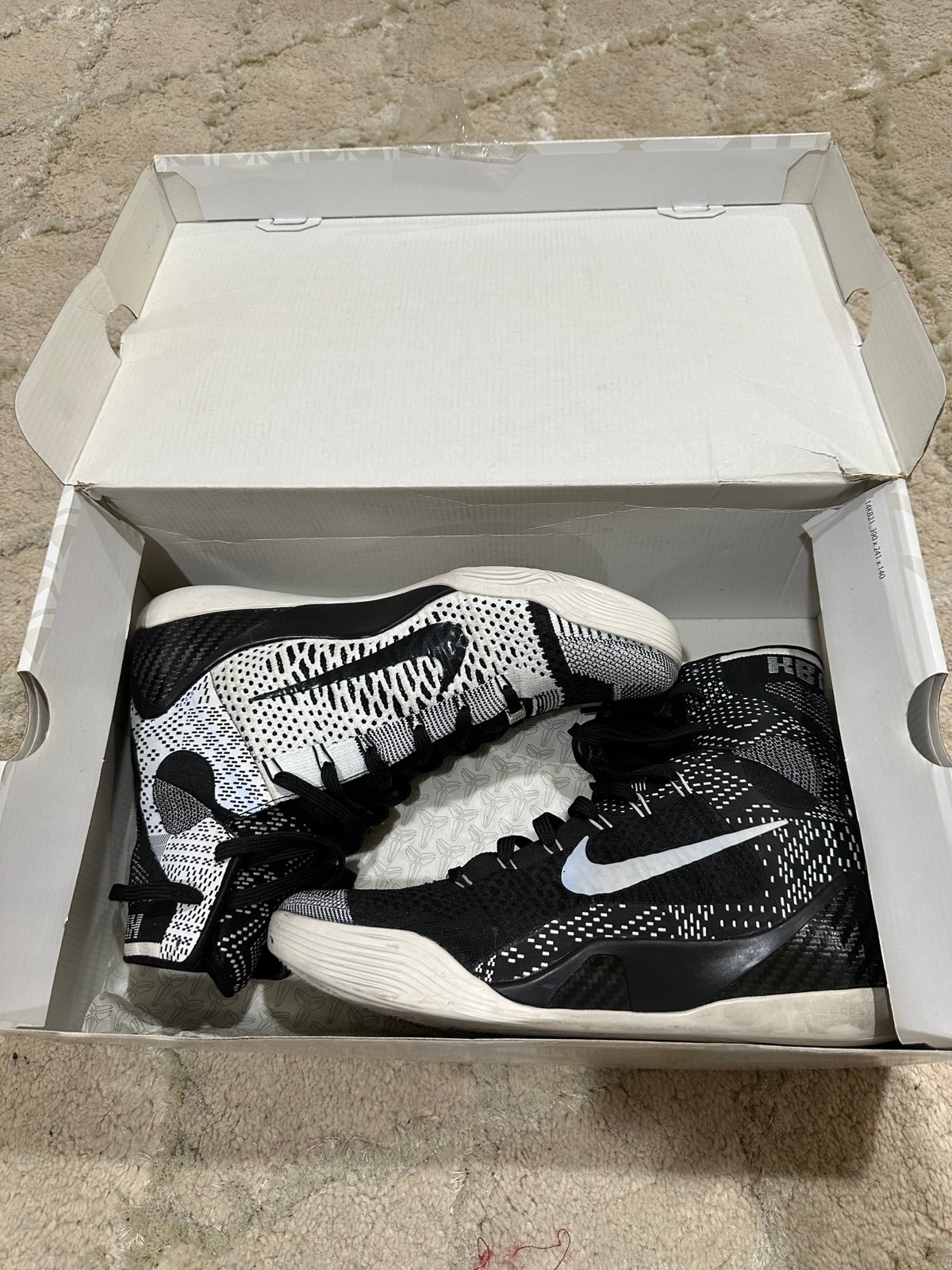 Size 10 Nike Kobe 9 IX Elite BHM Black History 2014 Sneakers Used