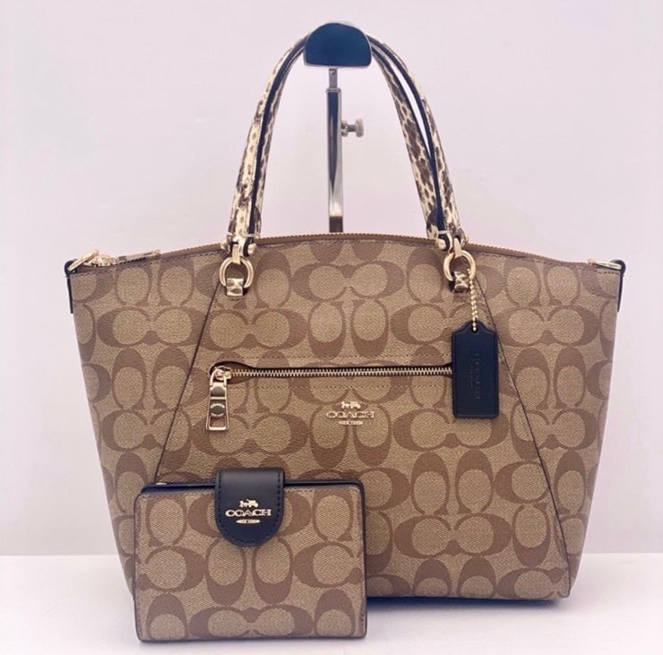 Coach tote brown bag and Wallet set