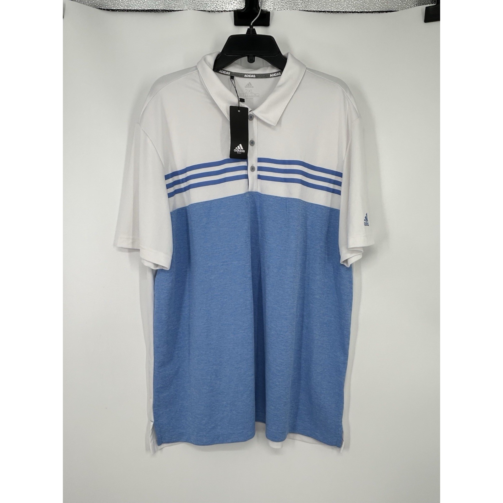 Adidas Golf Short Sleeve Polo Shirt Performance Striped Colorful Mens Size 2XL