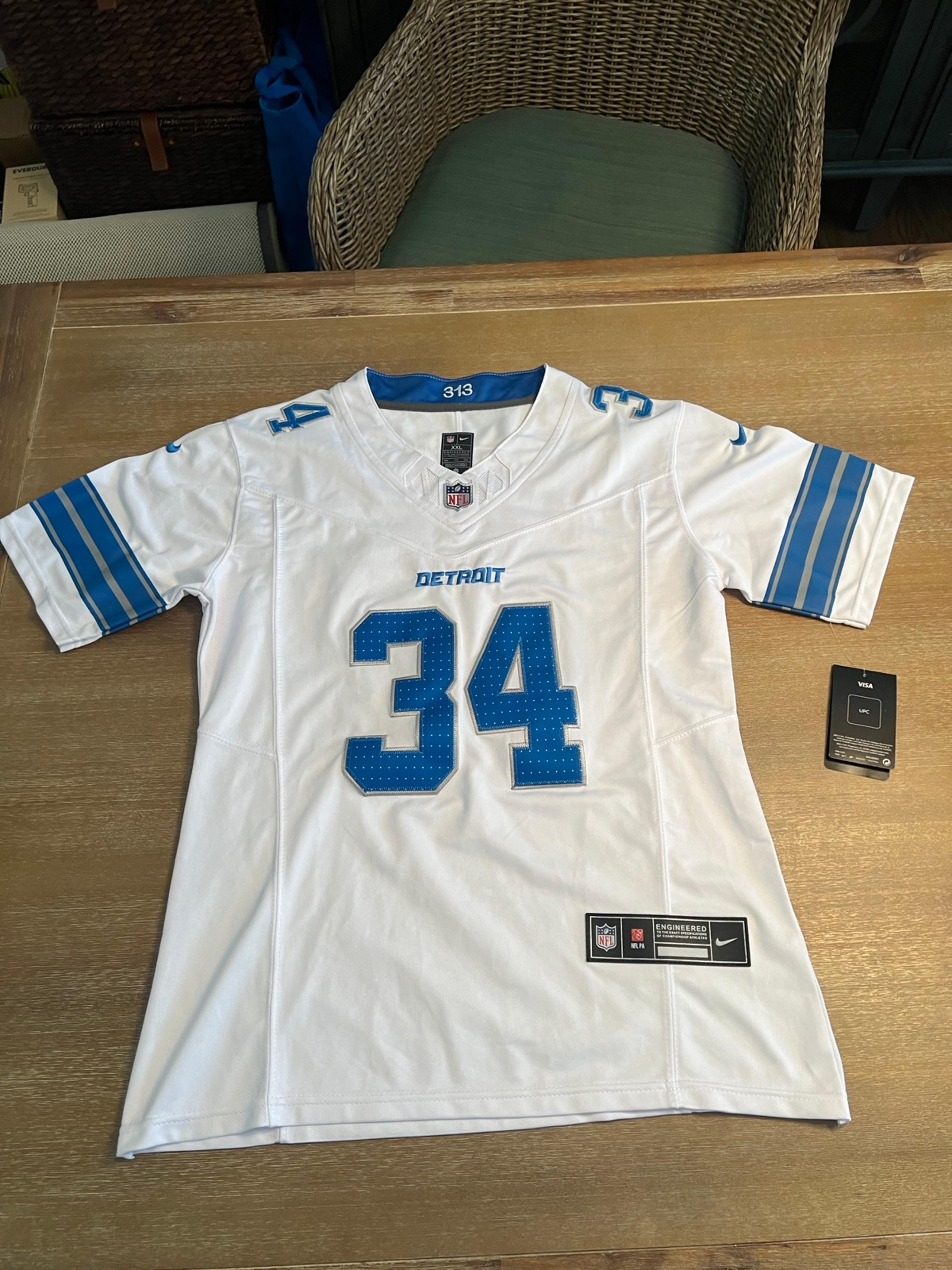 Alex Anzalone Detroit Lions Jersey White Away Stitched Youth XL #34 NWT