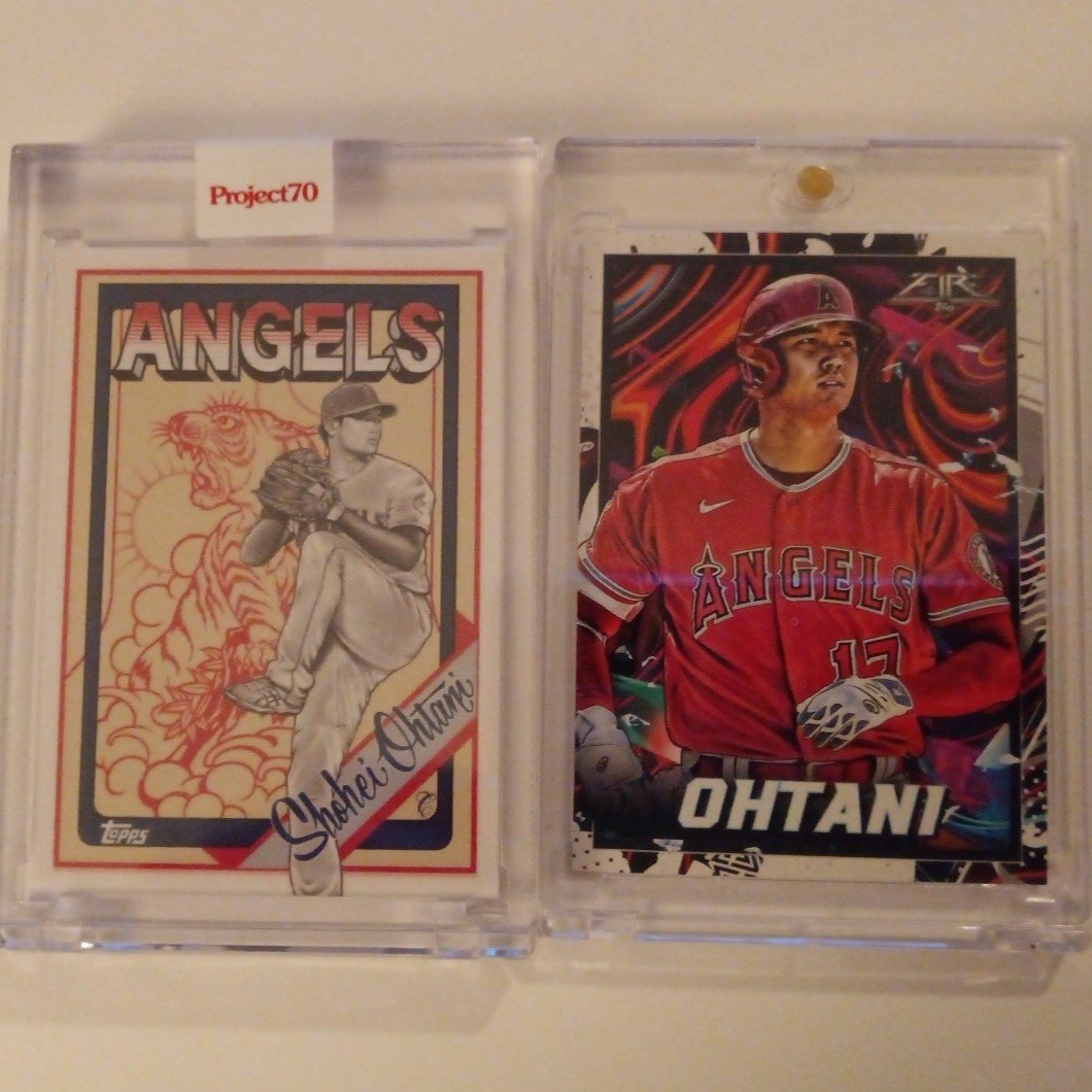 Two Topps Shohei Ohtani Cards. Project 70 #493 and Topps 2022 #35