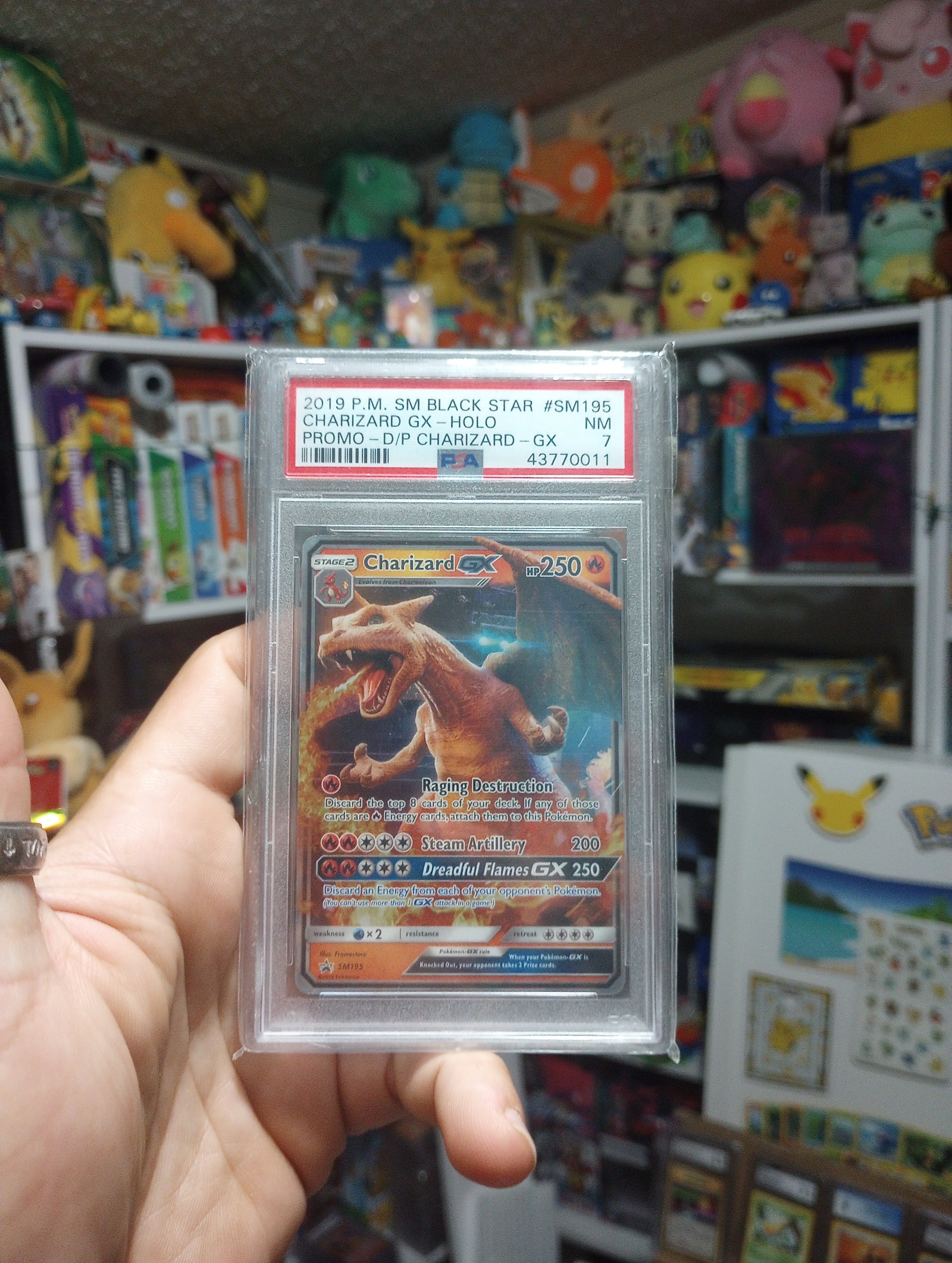 Pokemon Charizard GX SM195 D/p Black Star Promo Holo - PSA 7 N/m