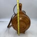Vintage HANDMADE CARVED Walnut Wood Flask Canteen Bottle Bar Decor