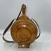 Vintage HANDMADE CARVED Walnut Wood Flask Canteen Bottle Bar Decor
