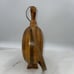 Vintage HANDMADE CARVED Walnut Wood Flask Canteen Bottle Bar Decor