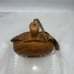 Vintage HANDMADE CARVED Walnut Wood Flask Canteen Bottle Bar Decor