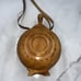Vintage HANDMADE CARVED Walnut Wood Flask Canteen Bottle Bar Decor
