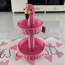 2 tier Flamingo Wicker Basket !