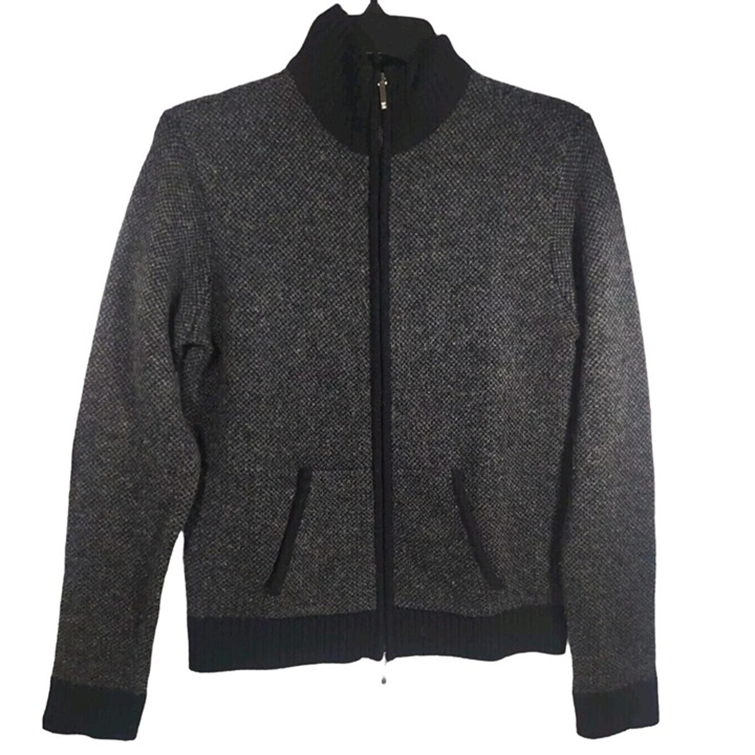 Lauren Ralph Lauren 100% Lambs Wool Gray Full Zip Cozy Sweater Womens Sz Medium