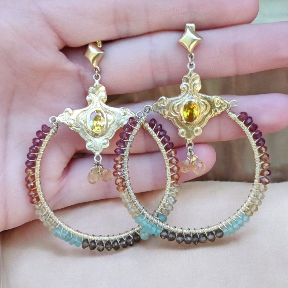 Sterling silver gemstone earrings