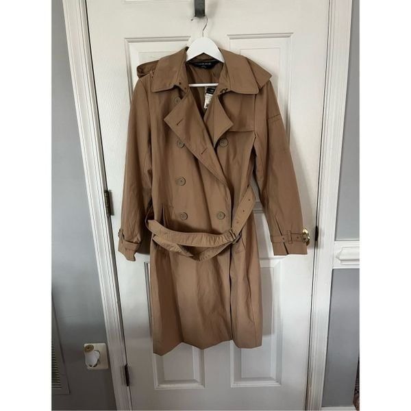 Norma Kamali Career Belted Trench in Urbane Khaki Sz M NWT