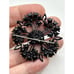 Vintage Black Stone Open Back Round Brooch Pin And Clip On Earring Set