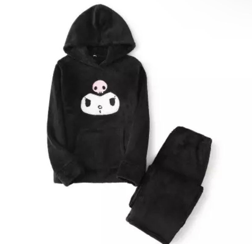 Kuromi Anime Plush Thick Pajamas NWT
