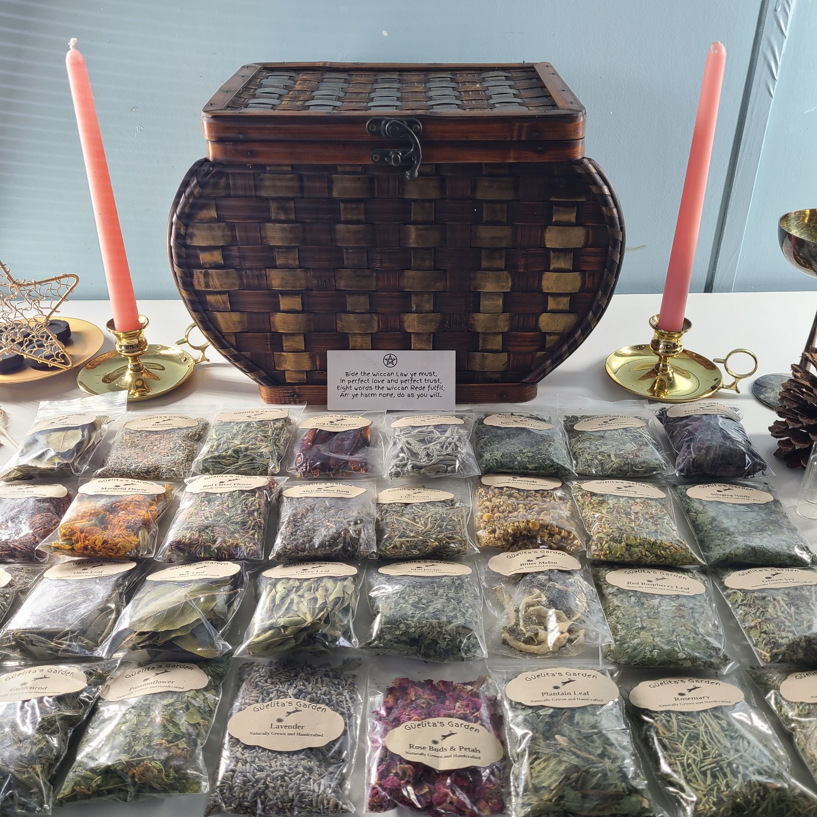 Witchcraft Supplies Kit Herbs Crystals Candles Wiccan Tools Altar Supplies Wicca
