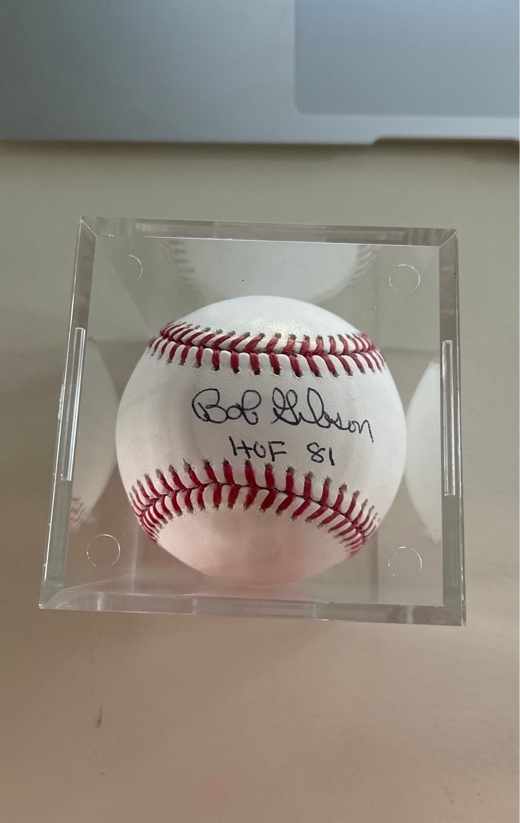 Bob Gibson 1981 signed Baseball HOF