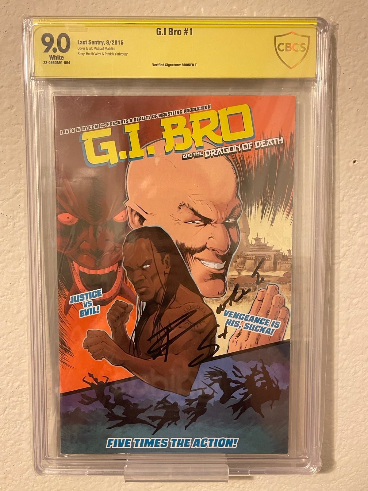 Booker T G.I Bro 1 and 2 Comic CBCS 9 Authographed
