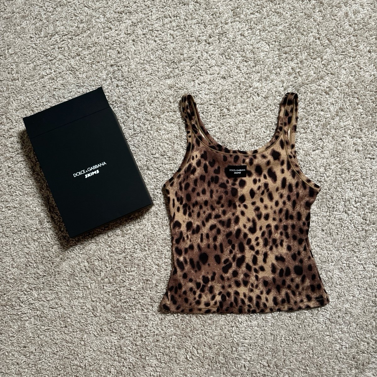 Skims x Dolce & Gabbana Cotton Rib Cropped Tank