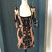 For Love and Lemons Dress SZ Medium Black Velvet Trim Embroidered Lace Nude NWOT