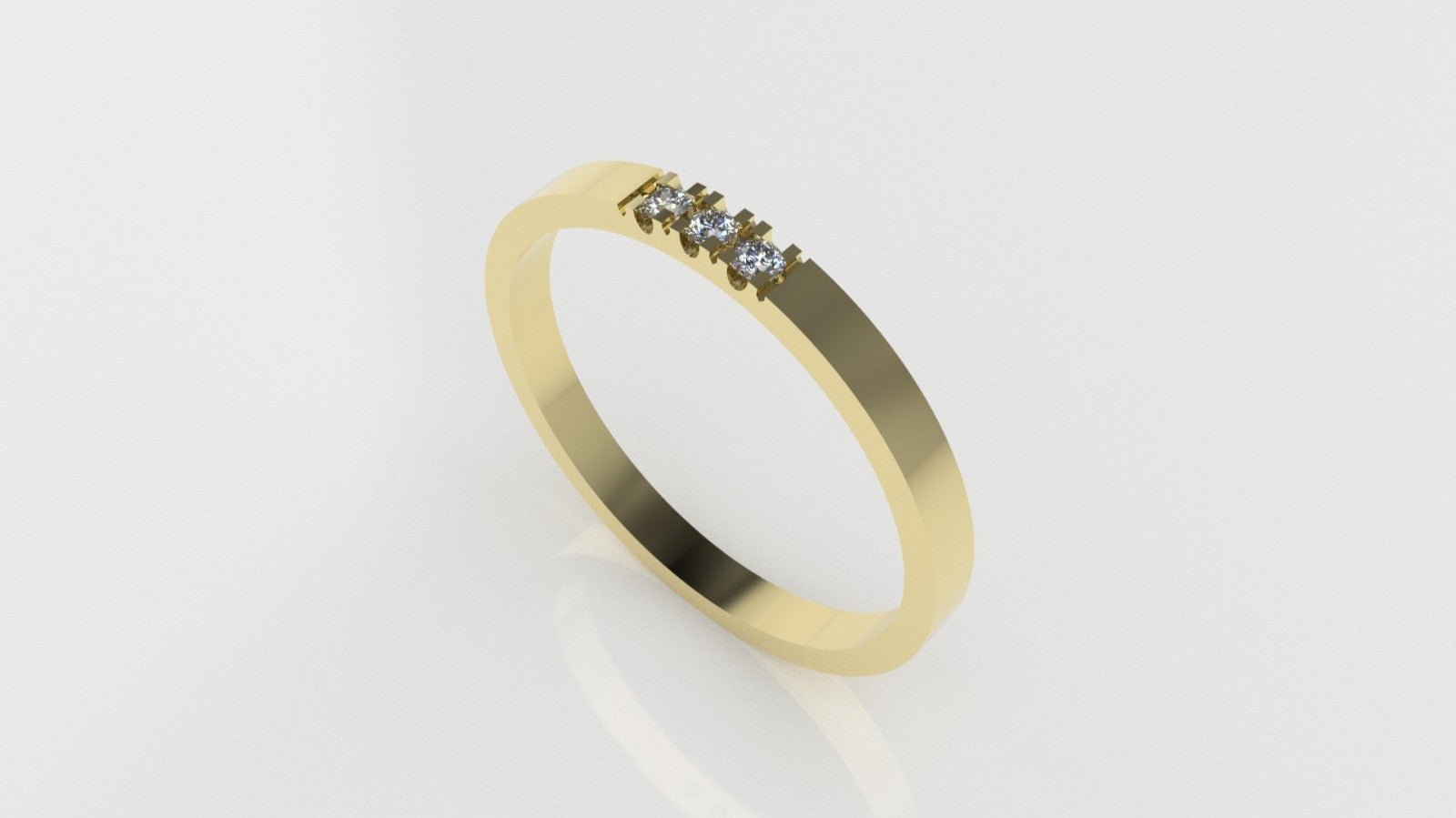 14K Engagement Ring with 3 LABORATORY DIAMONDS
