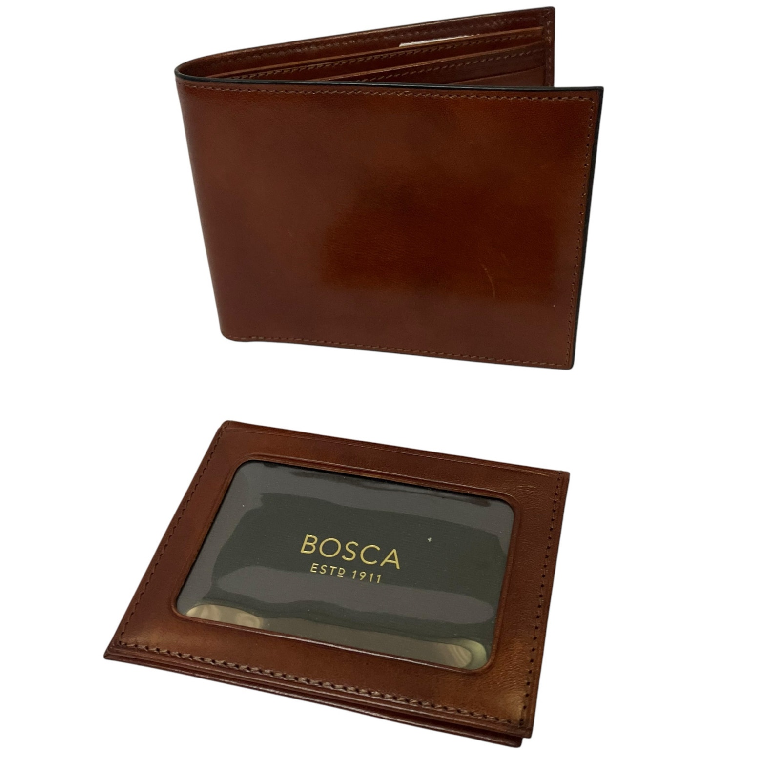 Bosca Old Leather Dolce Credit w/ I.D. Passcase Wallet Amber