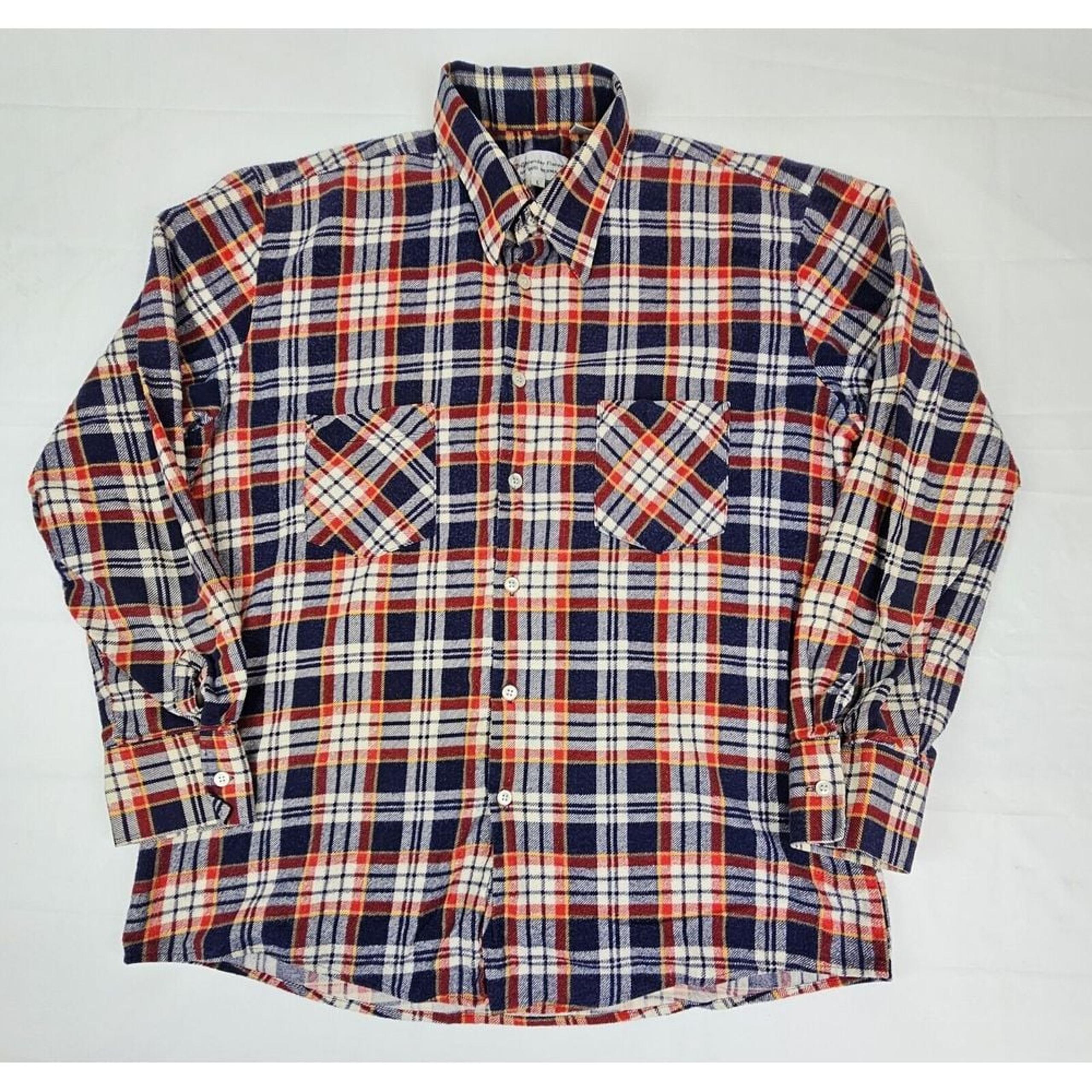 The Highlander By Bud Berma Flannel Shirt Mens Large. Vintage Plaid Longsleeve.