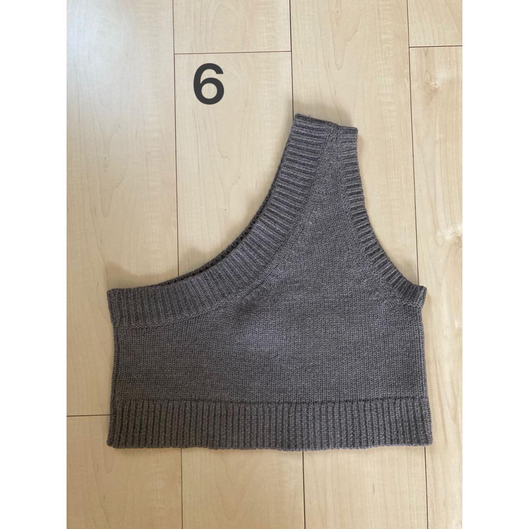 6 ROKU United Arrows Knit Bustier One Shoulder