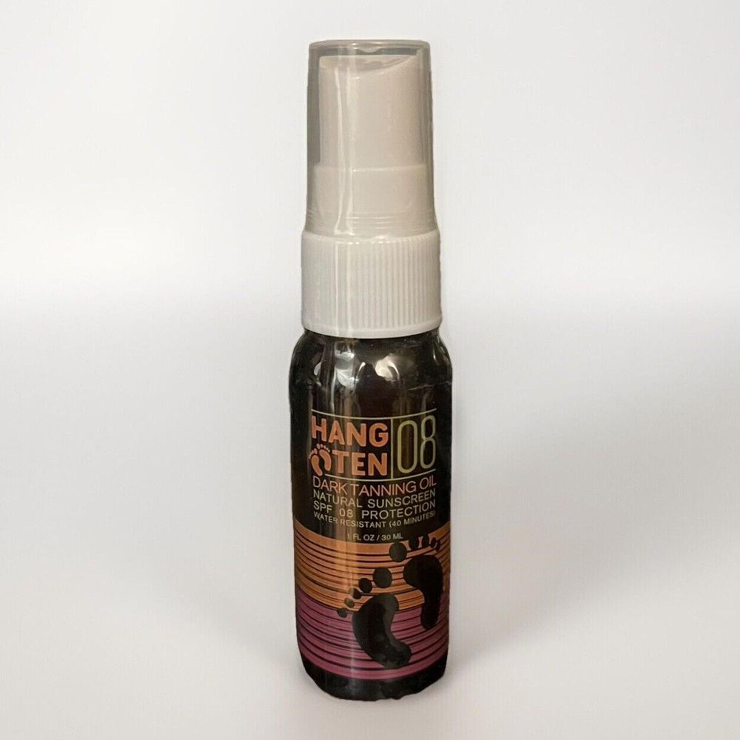 Coola Hang Ten SPF 08 Dark Tanning Oil 1oz Water Resistant Natural Sunscreen