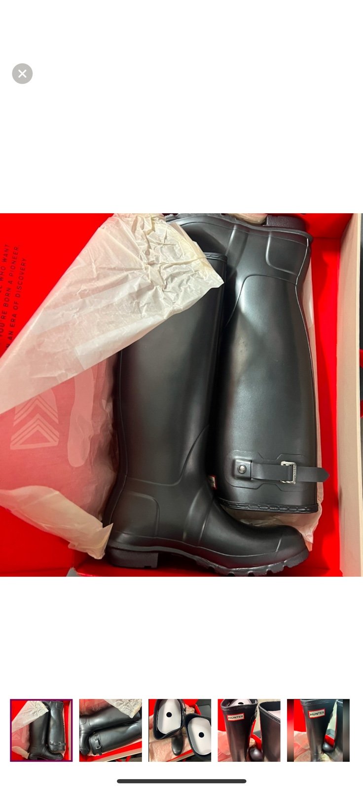 Hunter Glossy Charcoal Boots
