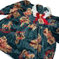 Vintage HTF baby girls Teddy beat velvet Christmas dress size 12 Months