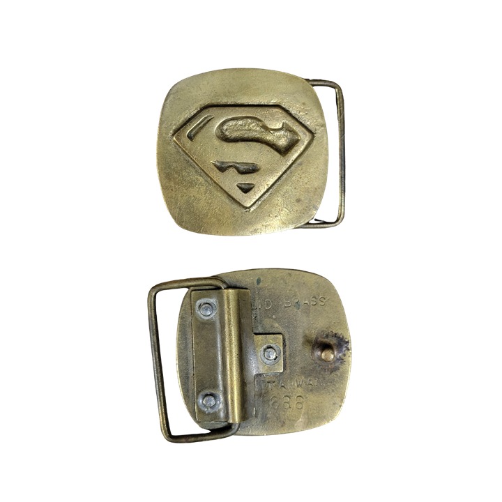 Vintage 1970's Superman Brass Belt Buckle