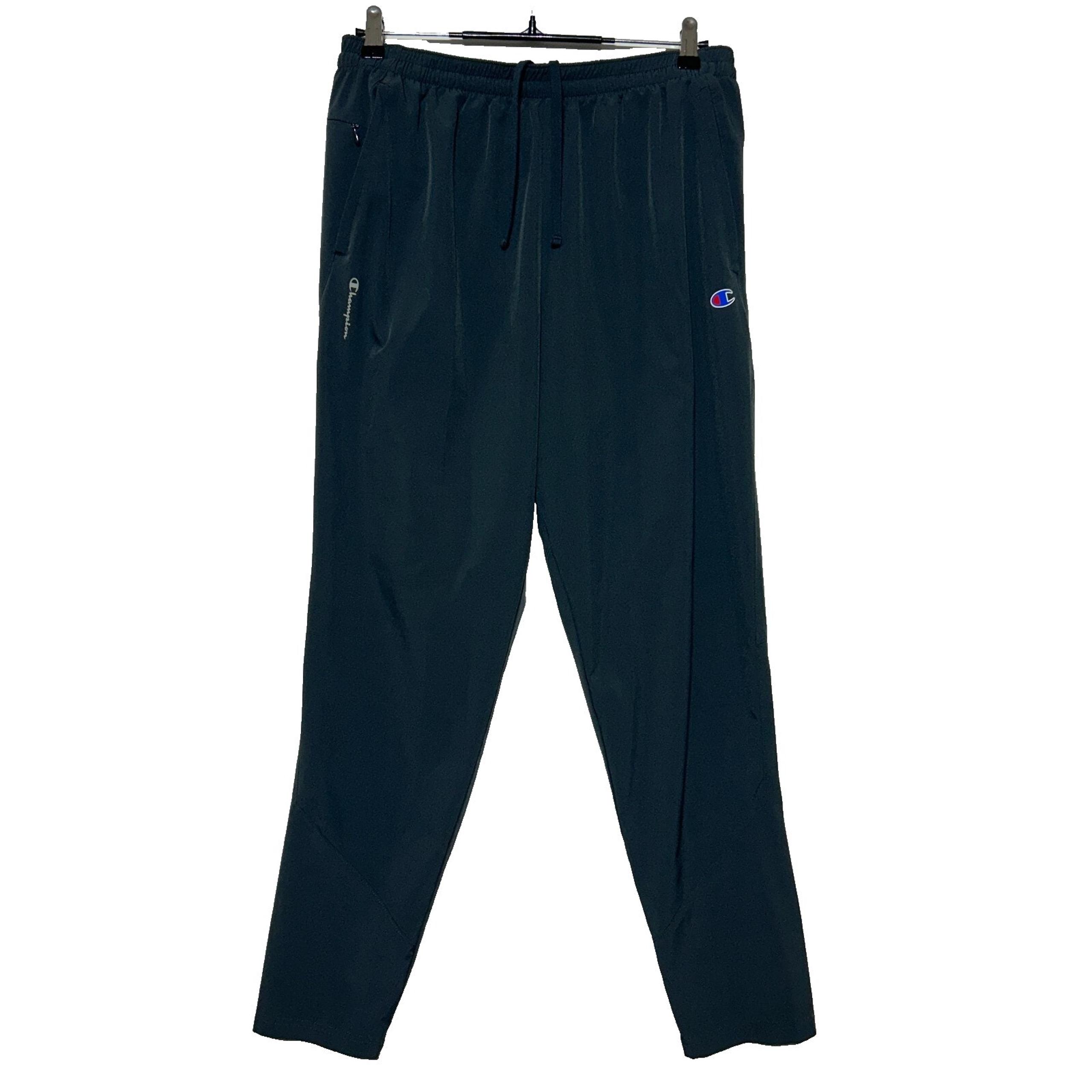 Champion Track Pants Mens Large Gray Sweatpants Zippered Leg Openings Zip Pocket