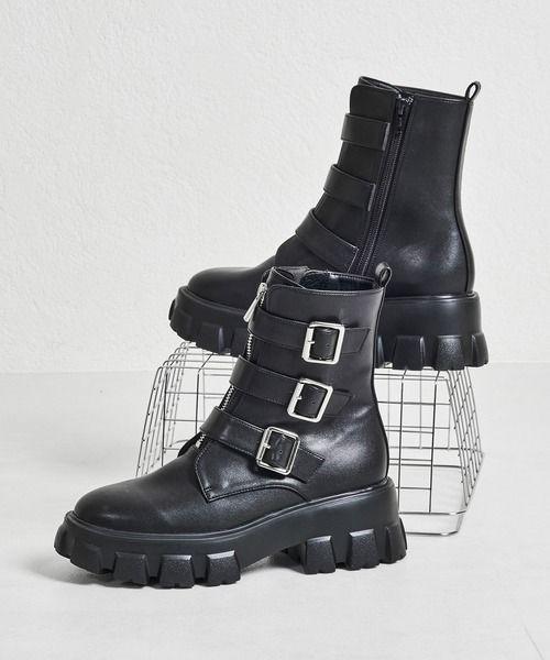 Zip Design Belt Buckle Boots