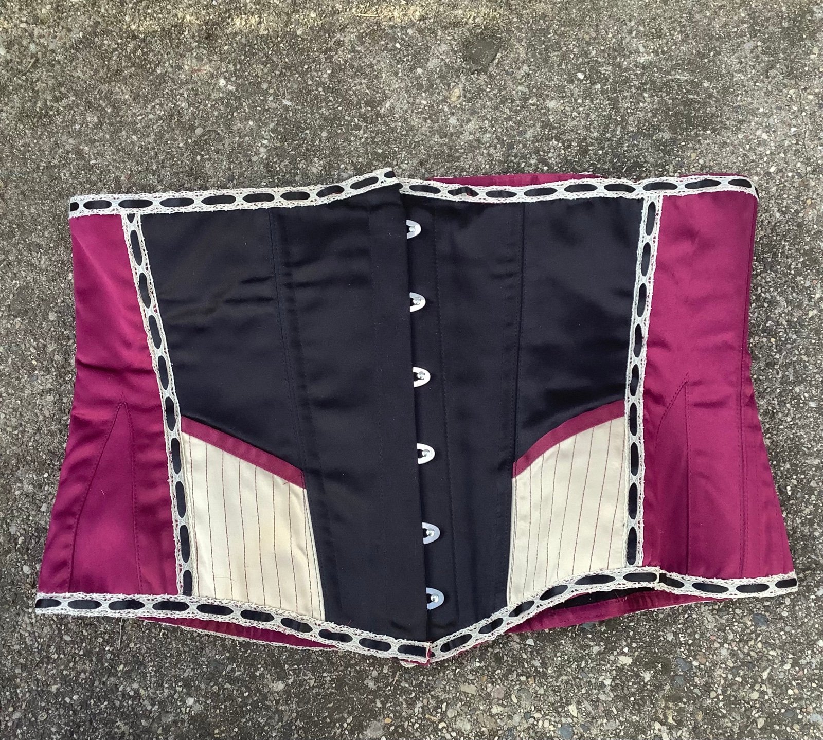 Corset Story Burgundy Pinstripe Boned Corset Size 22