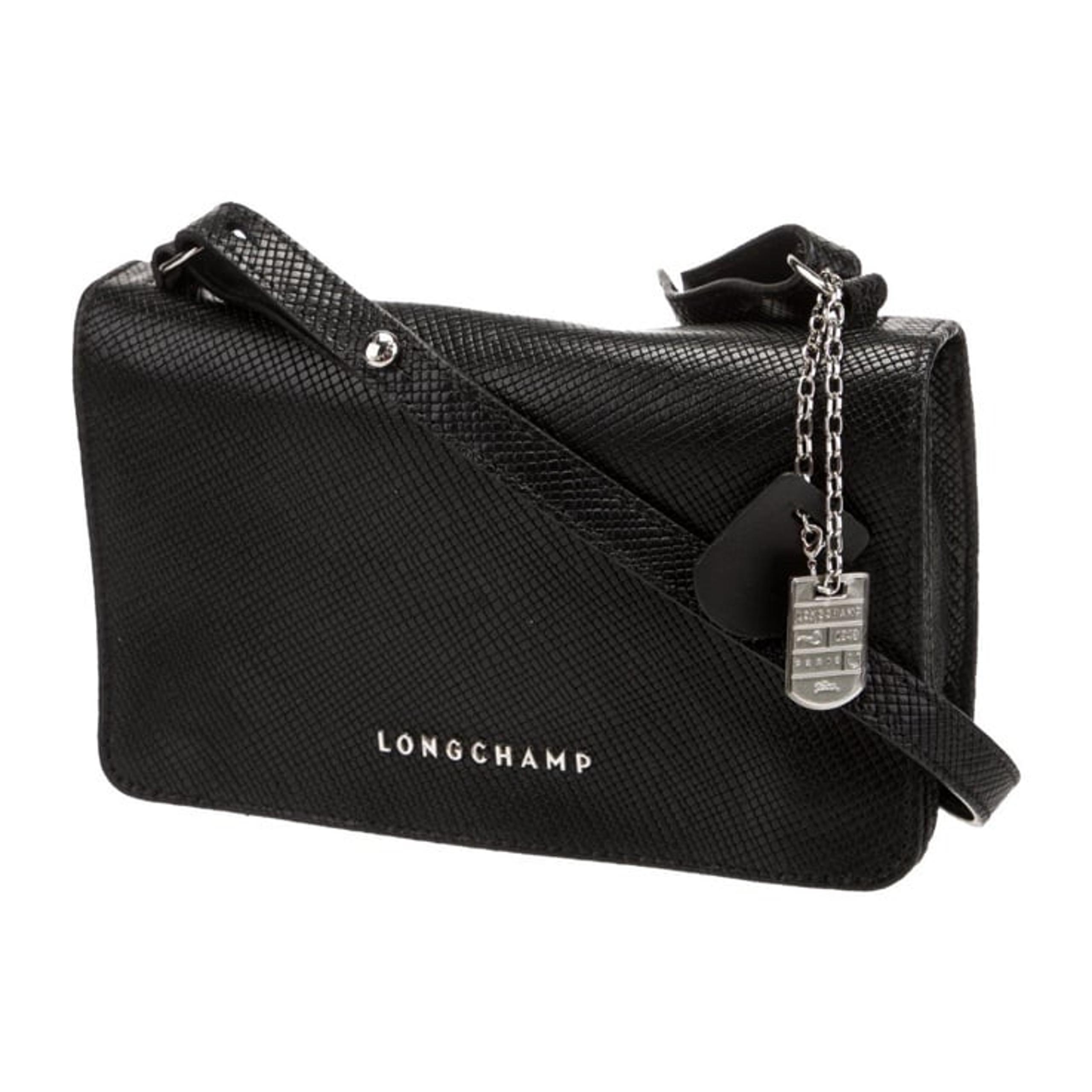 Longchamp Quadri Leather Crossbody Bag in Black