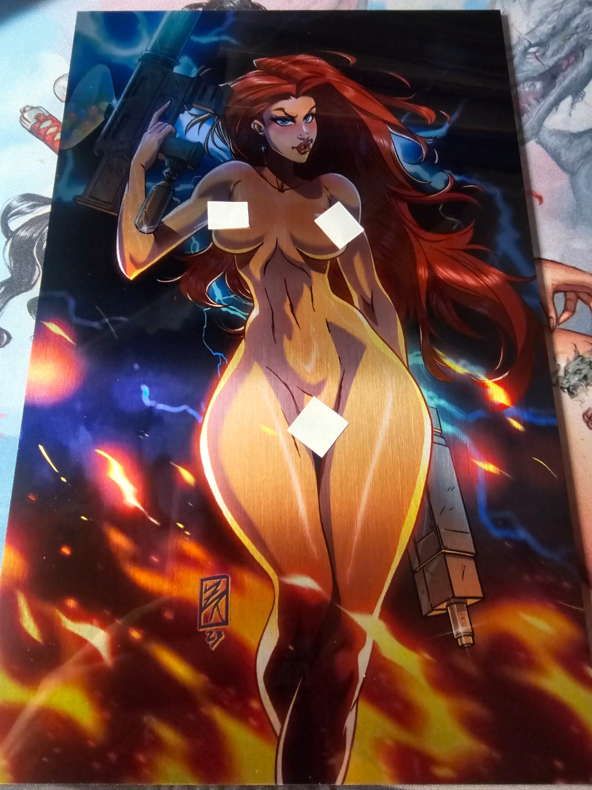 Jessi Zombie Hunter #1 Kickstarter 'Elemental' virgin n^de metal cover Zach Raw