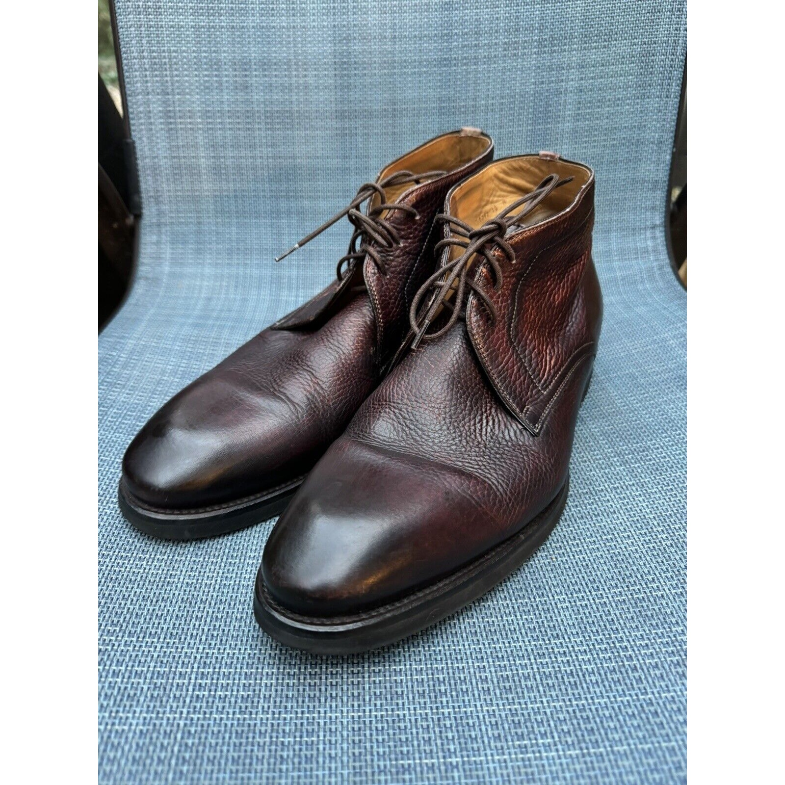 Magnanni Malone II Brown Pebbled Leather Chukka Boots Men's Size 10